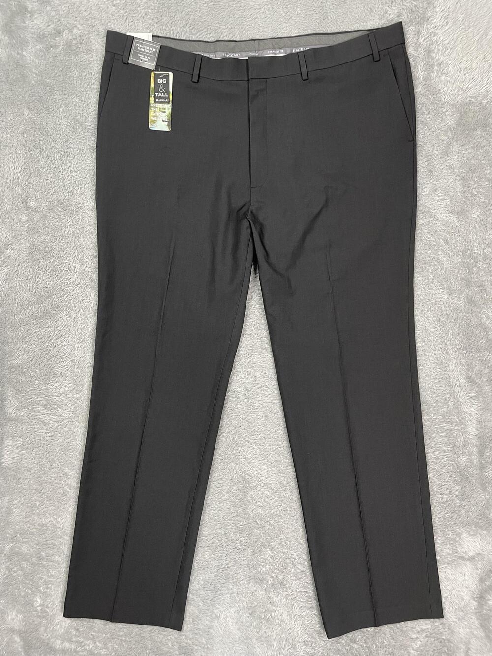 Haggar Premium Comfort Dress Pants Mens 44x32* Gray Stretch Big & Tall NWT